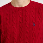 Maglia uomo a trecce rossa 710876762 006 RALPH LAUREN 