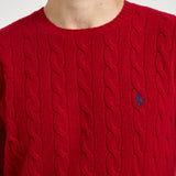 Maglia uomo a trecce rossa 710876762 006 RALPH LAUREN 