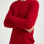 Maglia uomo a trecce rossa 710876762 006 RALPH LAUREN 