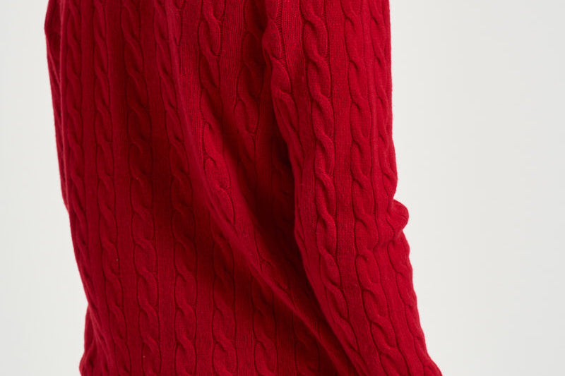 Maglia uomo a trecce rossa 710876762 006 RALPH LAUREN 