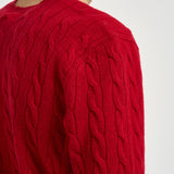 Maglia uomo a trecce rossa 710876762 006 RALPH LAUREN 