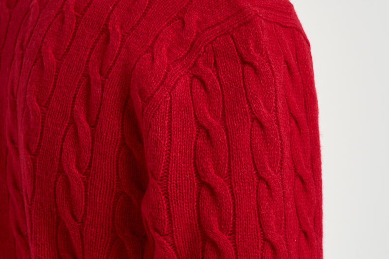 Maglia uomo a trecce rossa 710876762 006 RALPH LAUREN 