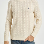 Maglia uomo a trecce panna 710876762 010 RALPH LAUREN 