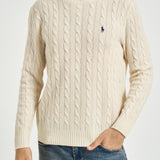 Maglia uomo a trecce panna 710876762 010 RALPH LAUREN 