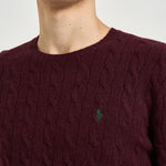 Maglia uomo a treccia bordeaux 710876762 011 RALPH LAUREN 