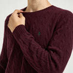 Maglia uomo a treccia bordeaux 710876762 011 RALPH LAUREN 