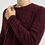 Maglia uomo a treccia bordeaux 710876762 011 RALPH LAUREN 