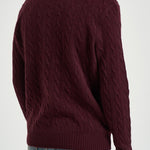 Maglia uomo a treccia bordeaux 710876762 011 RALPH LAUREN 