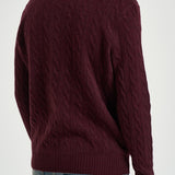 Maglia uomo a treccia bordeaux 710876762 011 RALPH LAUREN 