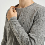 Maglia uomo a treccia grigia 710876762 012 RALPH LAUREN 