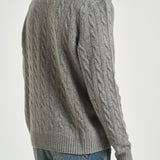 Maglia uomo a treccia grigia 710876762 012 RALPH LAUREN 