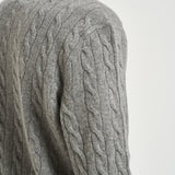 Maglia uomo a treccia grigia 710876762 012 RALPH LAUREN 