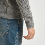 Maglia uomo a treccia grigia 710876762 012 RALPH LAUREN 