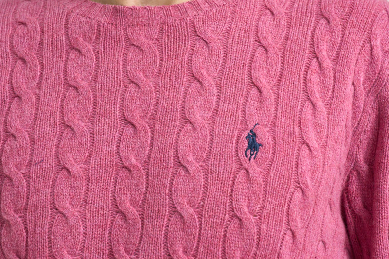 Maglia uomo a trecce rosa 710876762 501 RALPH LAUREN 