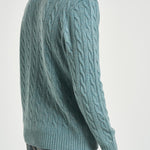 Maglia uomo a trecce turchese 710876762 506 RALPH LAUREN 