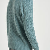 Maglia uomo a trecce turchese 710876762 506 RALPH LAUREN 
