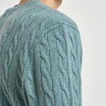 Maglia uomo a trecce turchese 710876762 506 RALPH LAUREN 