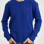 Maglia uomo a trecce blu royal 710876762 509 RALPH LAUREN 