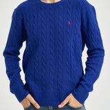 Maglia uomo a trecce blu royal 710876762 509 RALPH LAUREN 