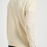 Maglia uomo a trecce mezza zip panna 710876766 001 RALPH LAUREN 