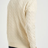 Maglia uomo a trecce mezza zip panna 710876766 001 RALPH LAUREN 