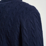 Maglia uomo a trecce mezza zip blu 710876766 002 RALPH LAUREN 