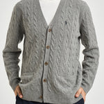 Cardigan uomo a treccia grigio 710B22611 003 RALPH LAUREN 
