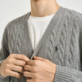 Cardigan uomo a treccia grigio 710B22611 003 RALPH LAUREN 