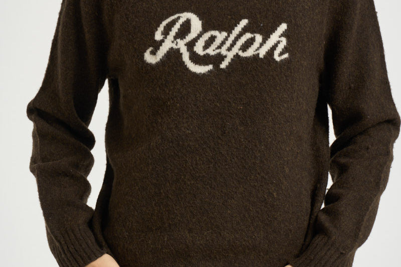 Maglia uomo girocollo marrone scuro 710B24668 001 RALPH LAUREN 