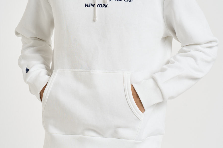 Felpa uomo con cappuccio bianca 710B26089 003 RALPH LAUREN 