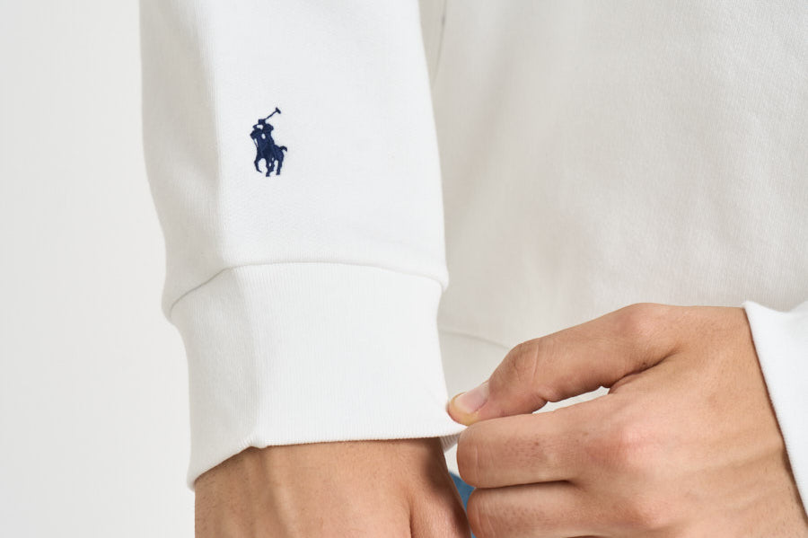 Felpa uomo con cappuccio bianca 710B26089 003 RALPH LAUREN 