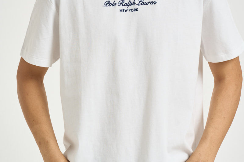 T-shirt uomo con lettering brand bianca. 710B26090 001 RALPH LAUREN 
