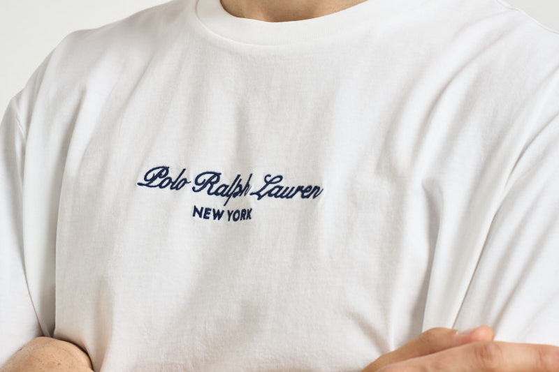 T-shirt uomo con lettering brand bianca. 710B26090 001 RALPH LAUREN 
