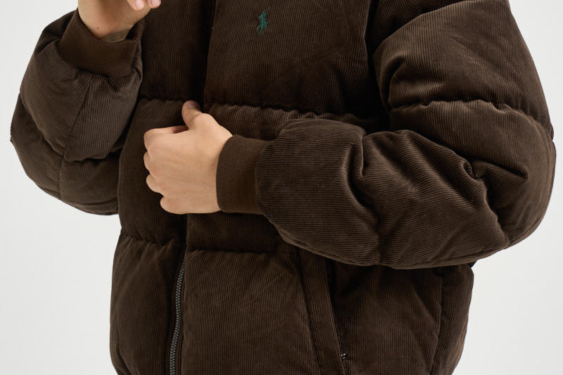 Piumino uomo in velluto a coste marrone 710B30162 002 RALPH LAUREN 