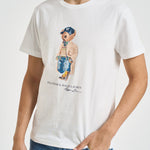 T-shirt uomo con stampa Bear bianca 710B30192 001 RALPH LAUREN 