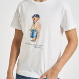 T-shirt uomo con stampa Bear bianca 710B30192 001 RALPH LAUREN 