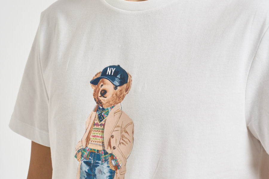 T-shirt uomo con stampa Bear bianca 710B30192 001 RALPH LAUREN 