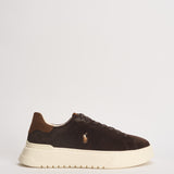 Sneakers uomo RLite Court in suede marroni 809P15729 001 RALPH LAUREN 