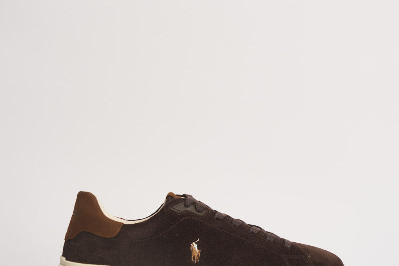 Sneakers uomo RLite Court in suede marroni 809P15729 001 RALPH LAUREN 