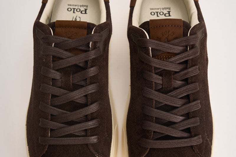 Sneakers uomo RLite Court in suede marroni 809P15729 001 RALPH LAUREN 