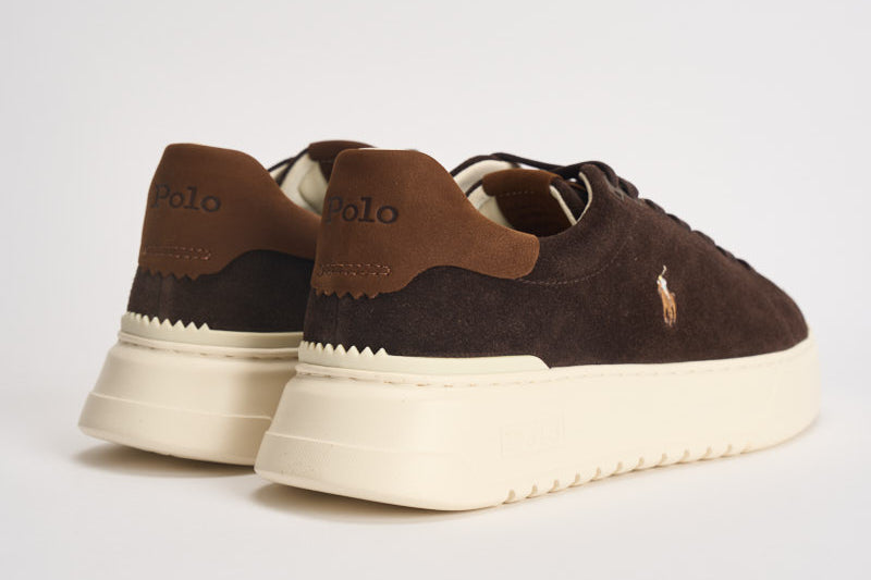 Sneakers uomo RLite Court in suede marroni 809P15729 001 RALPH LAUREN 