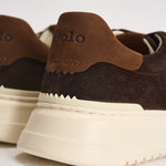 Sneakers uomo RLite Court in suede marroni 809P15729 001 RALPH LAUREN 