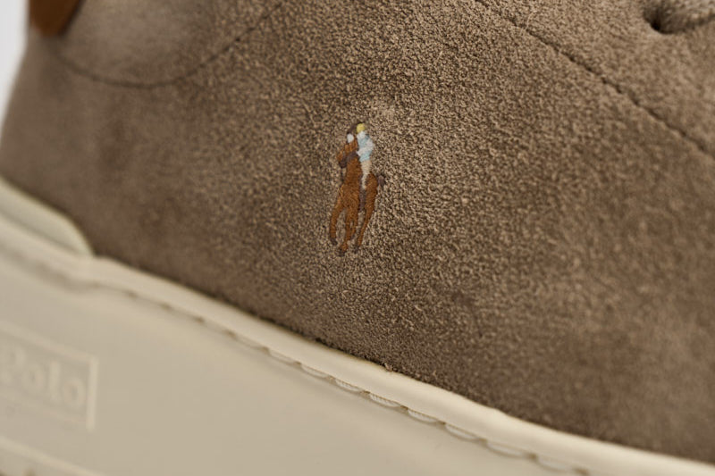 Sneakers uomo RLite Court in suede tortora 809P15729 002 RALPH LAUREN 