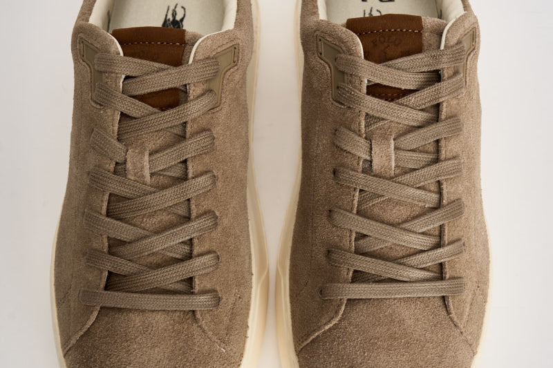 Sneakers uomo RLite Court in suede tortora 809P15729 002 RALPH LAUREN 