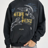 Felpa uomo con cappuccio antracite MLM101185 WASHEDBLACK REPRESENT 