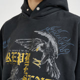 Felpa uomo con cappuccio antracite MLM101185 WASHEDBLACK REPRESENT 