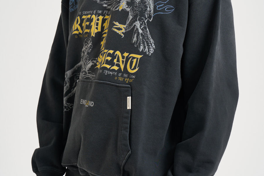 Felpa uomo con cappuccio antracite MLM101185 WASHEDBLACK REPRESENT 