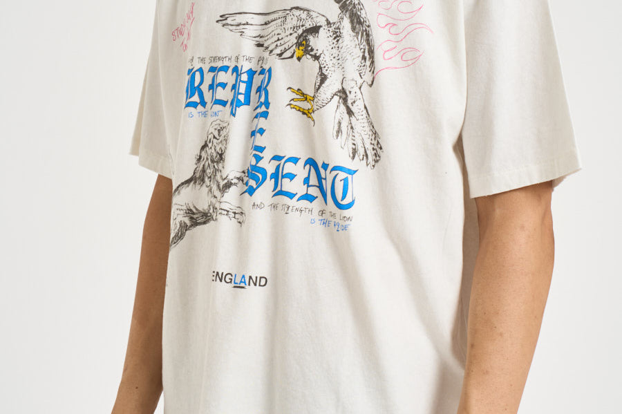 T-shirt uomo con stampa panna MLM101188 FLATWHITE REPRESENT 