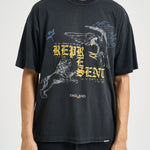 T-shirt uomo con stampa nera MLM101188 WASHEDBLACK REPRESENT 