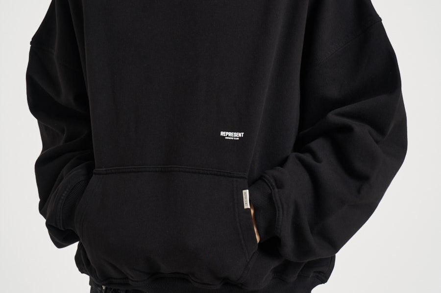 Felpa uomo con cappuccio nera OCM100041 BLACK REPRESENT 